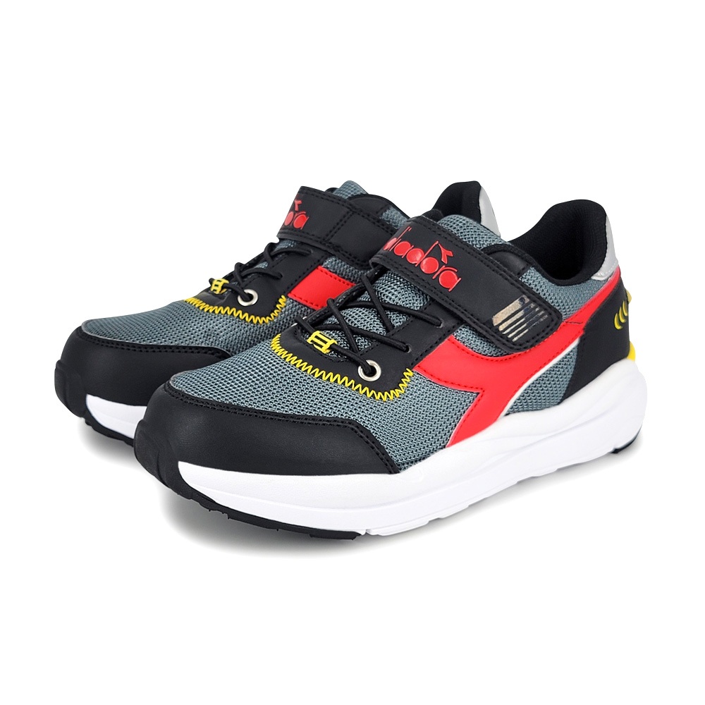 DIADORA迪亞多那 復古兒童老爹鞋 童運動鞋 童鞋 寬楦 透氣 康特杯 吸震 減壓 足弓支撐 健康鞋墊 止滑 灰 桃, , large