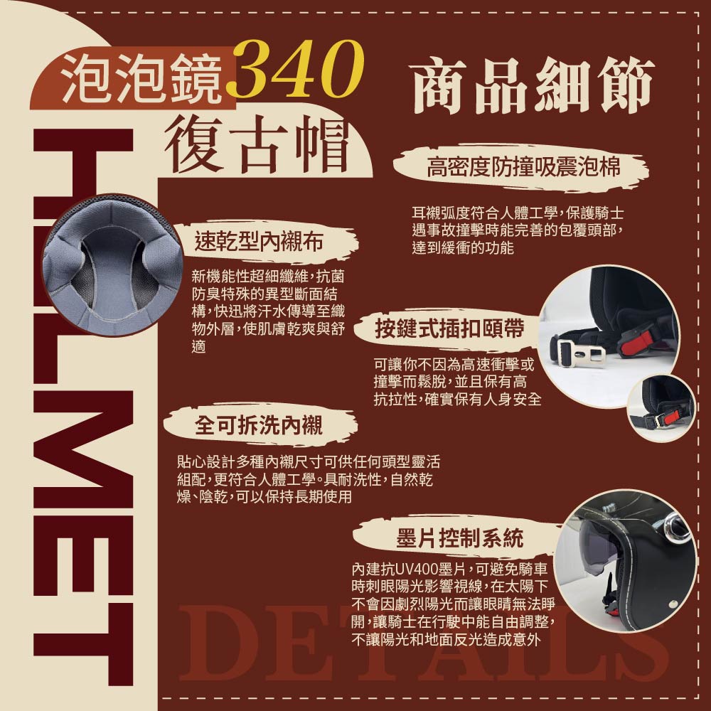 【平剛】GP-5 泡泡鏡復古帽 340, , large