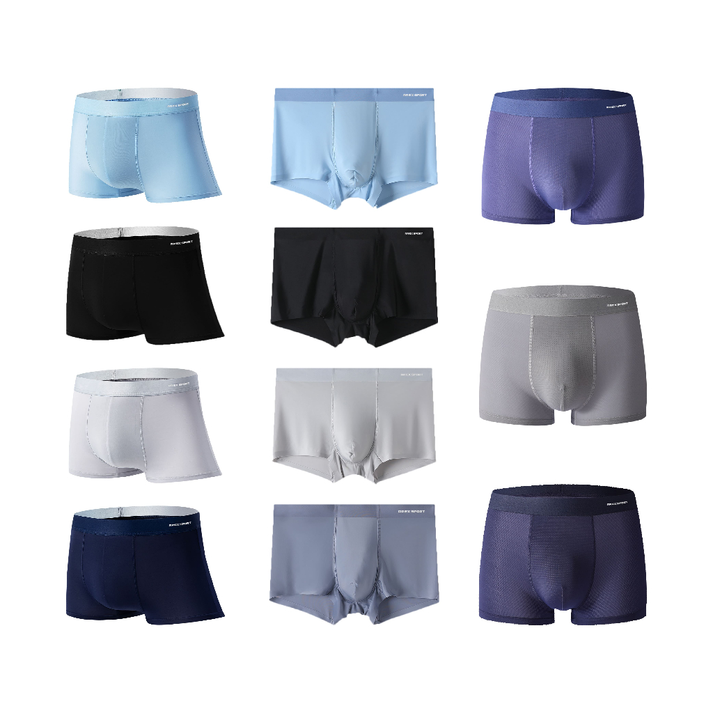 【AREXSPORT】加大碼 冰絲涼感 抑菌內褲 石墨烯纖維 男內褲 無痕內褲 男四角 加大運動內褲 四角褲 涼爽吸排, , large