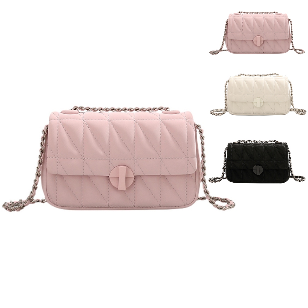 SPRING-菱格迷你鍊條包 刺繡鍊條轉鎖斜背包 菱格迷你晚宴包 -多色, , large