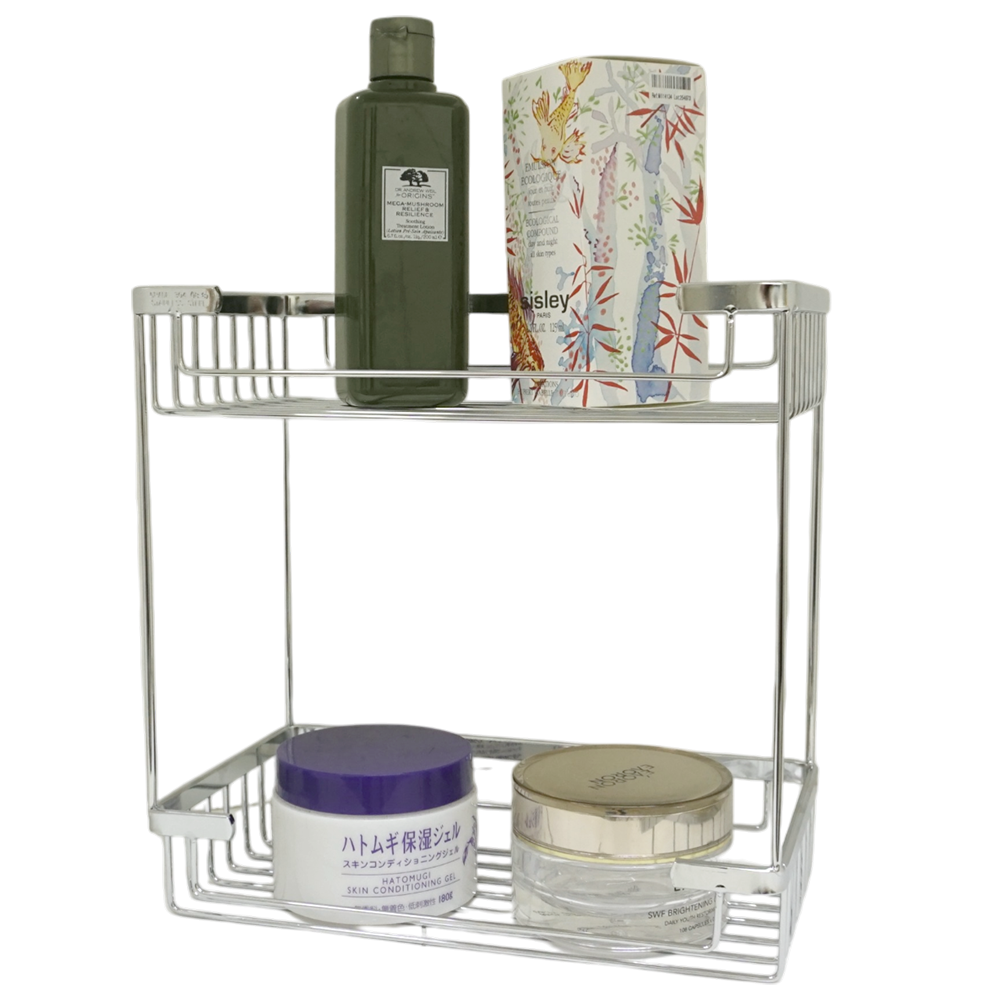 【雙手萬能】304不鏽鋼浴室網架 (置物架 層架 兩層架 台灣製), , large