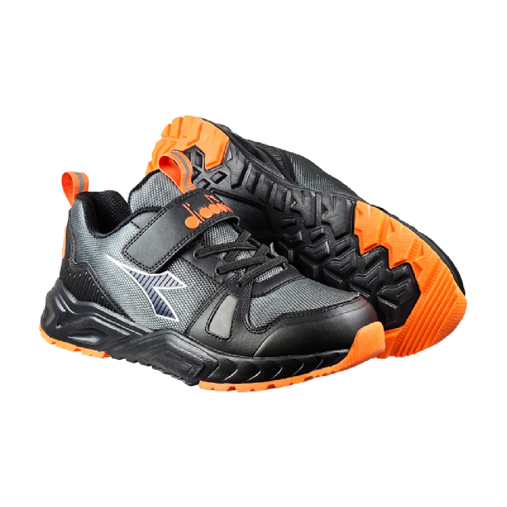 DIADORA迪亞多那 戶外大童越野鞋 童運動鞋 童鞋 寬楦 反光 透氣 保護後跟 足弓支撐 健康鞋墊 止滑 黑 灰綠, , large