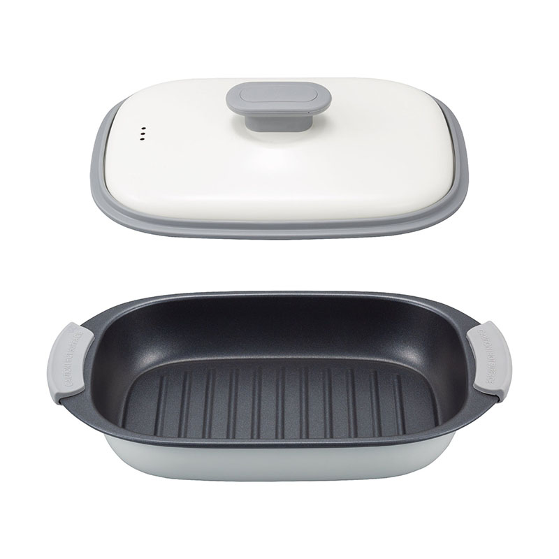 【CB JAPAN】copan系列 微波爐專用長方形燒烤盤 白, , large