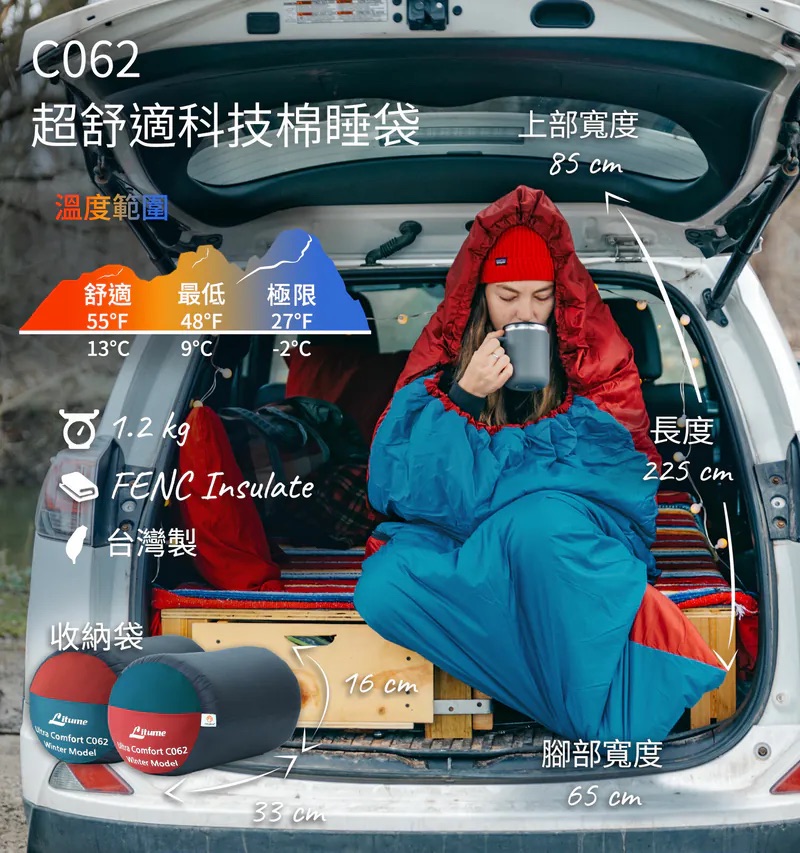 Litume C062 FENC® Insulate 科技棉睡袋 磚紅, , large