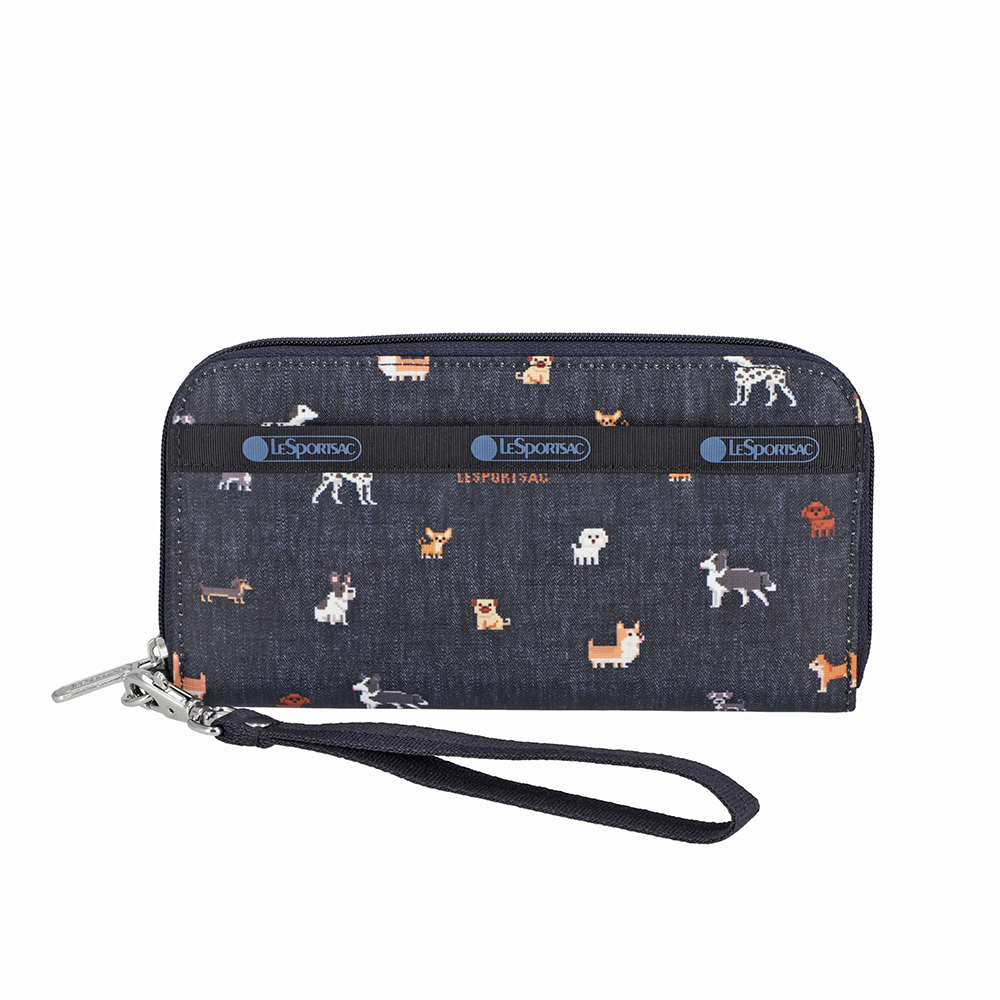Lesportsac Tech Wallet Wristlet 腕帶錢包 手拿包 鈔票夾 卡夾 送禮 禮物 推薦 女包(像素小狗), , large