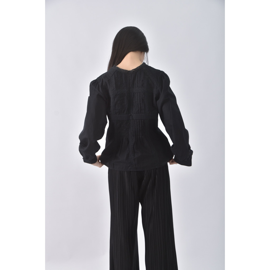 (S) SLY棉質純棉黑色長袖上衣二手衣, , large