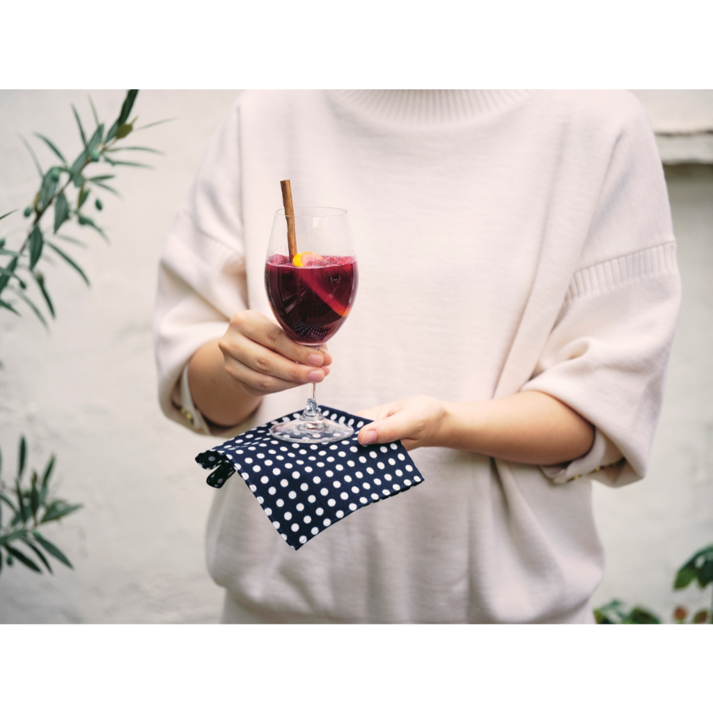 日本選物~ 日本製 KAMAWANU 紅酒/雞尾酒餐巾 全棉 方巾 多功能手巾 手帕 27x27 cm (夢幻藍五件組), , large