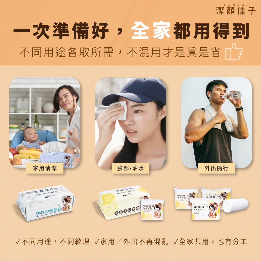 【Kiko Cleansing】Bamboo Fiber Multi-Purpose Towel Starter Set / Buy Large, Get Small Free, , large