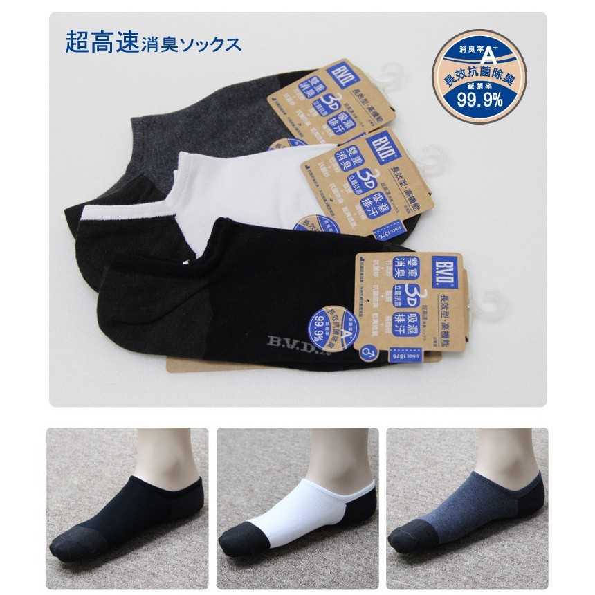 【BVD】雙效抗菌除臭低口男襪<黑>B396 男襪 襪子, , large