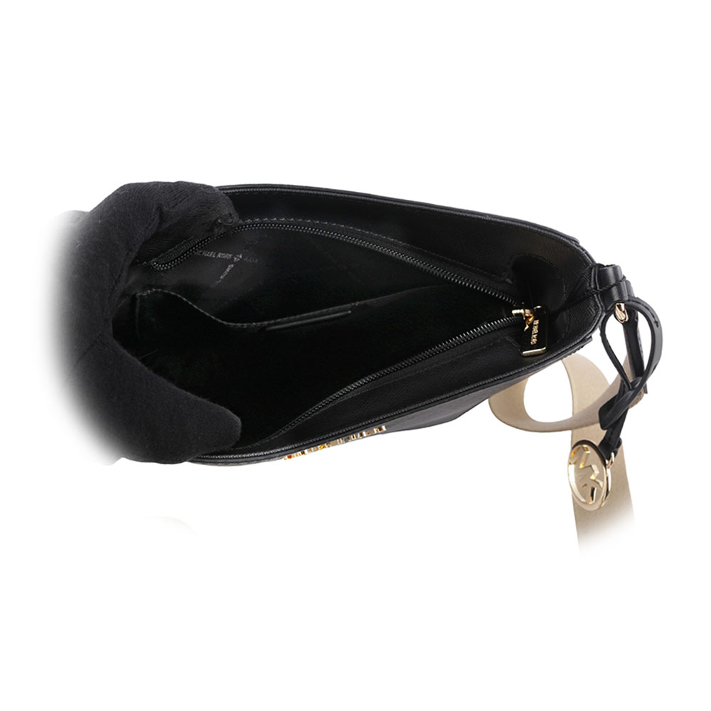 Michael Kors Jet Set Travel 金字防刮帆布斜背郵差包/黑色, , large