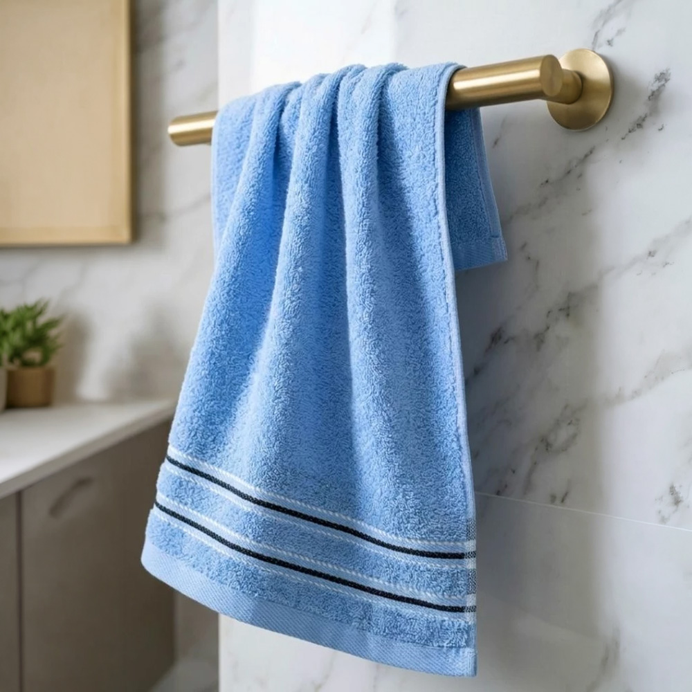 凱美棉業｜12入組 MIT台灣製 16兩純棉歐色緞面雙黑線條童巾, , large