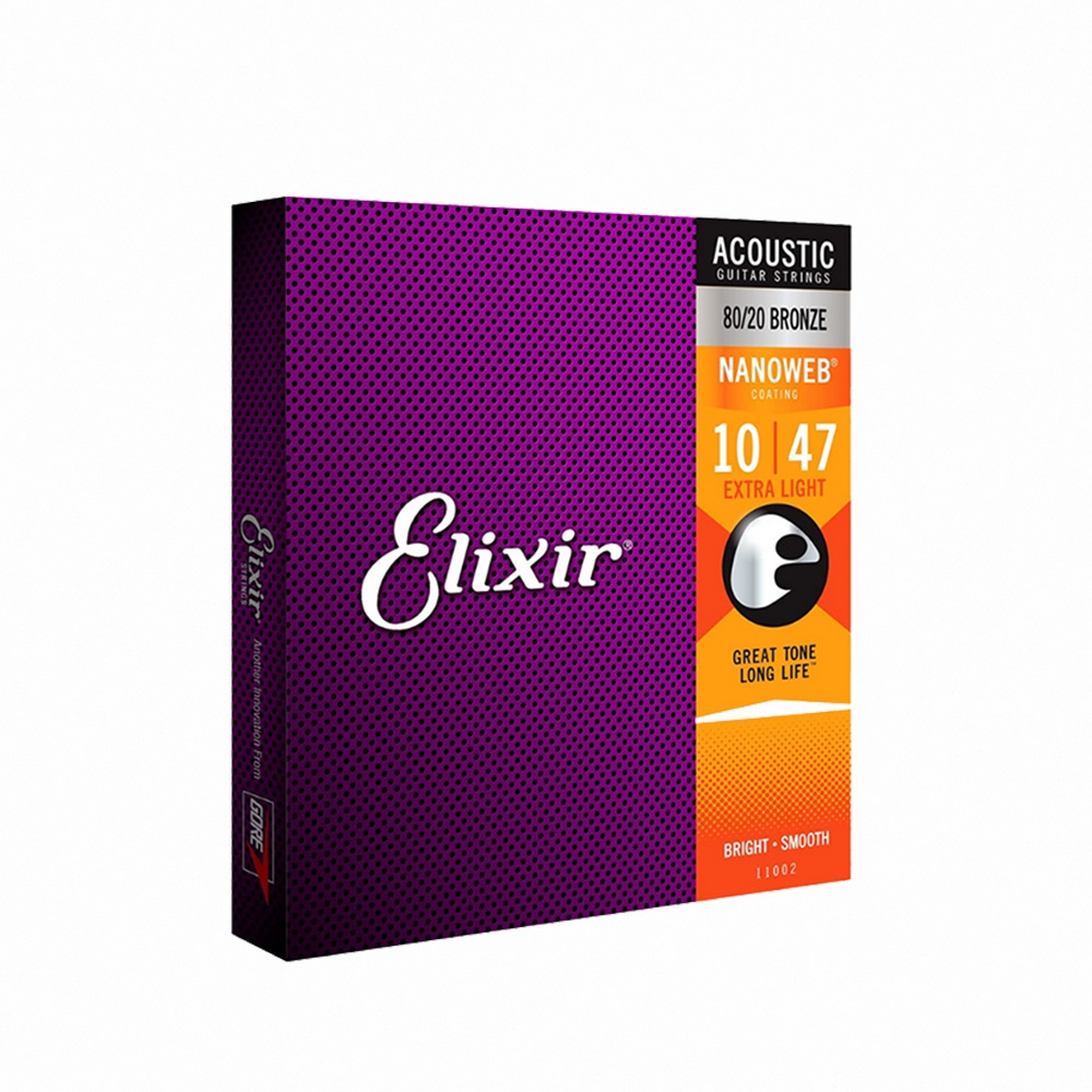 Elixir 11002 Nanoweb 薄包覆 黃銅 木吉他套弦 10-47【敦煌樂器】, , large