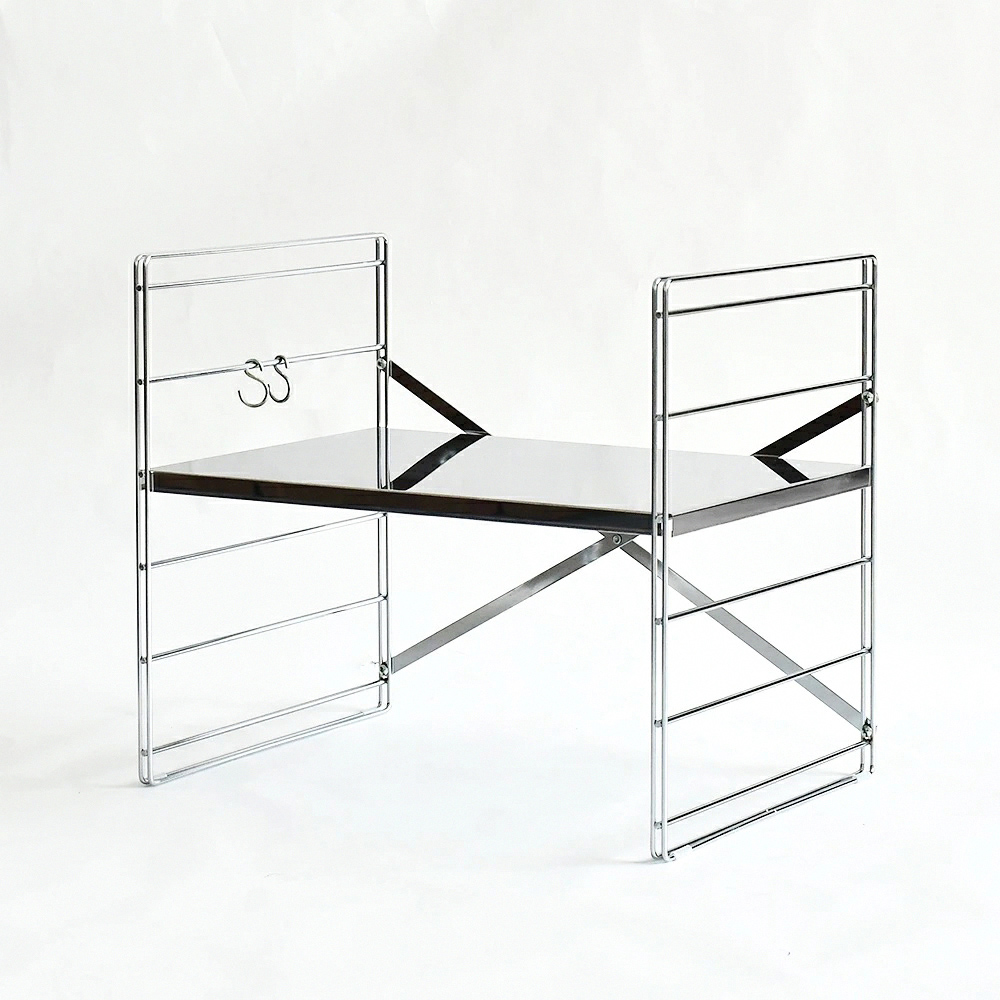 【adachi】Japan Stainless Steel Adjustable Shelf Heavy-Duty Single-Layer Storage Rack 45cm (Kitchen Storage Rack / Stainless Steel Rack / Kitchenware Storage Rack / Appliance Rack), , large