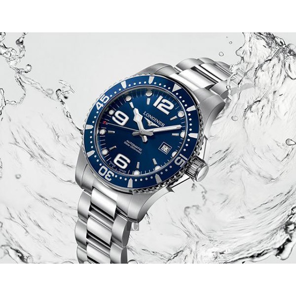 LONGINES浪琴 征服者300米潛水64小時動力儲存機械錶-藍/41mm L37424966, , large
