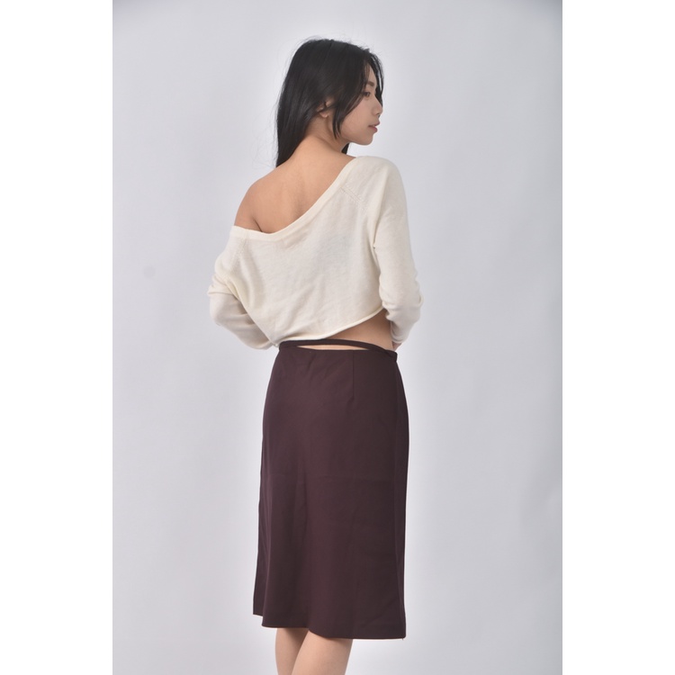 (M) woolmark質感羊毛紫色長裙二手衣, , large