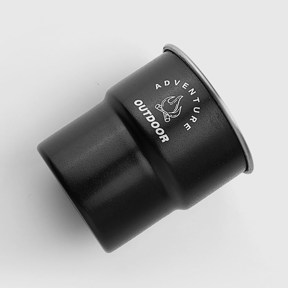 輕量疊放304 不鏽鋼露營階梯杯啞黑色1個裝（戶外階梯杯 露營疊放杯 輕量飲水杯 露營隨身杯）, , large