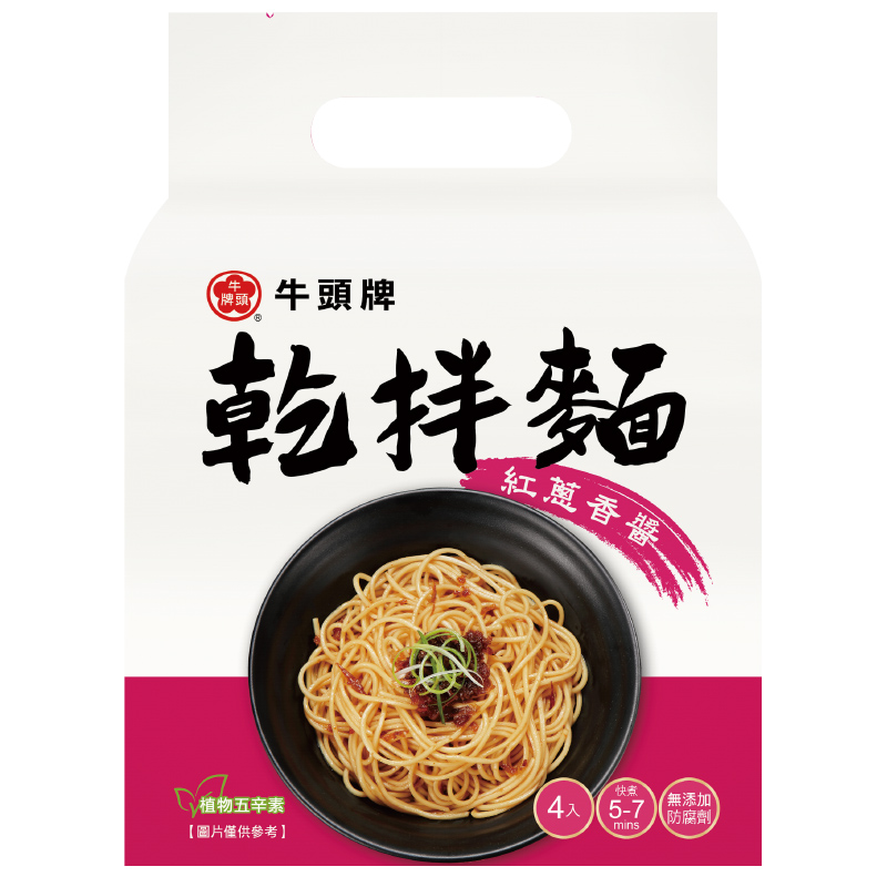 牛頭牌紅蔥香醬乾拌麵108g x4, , large