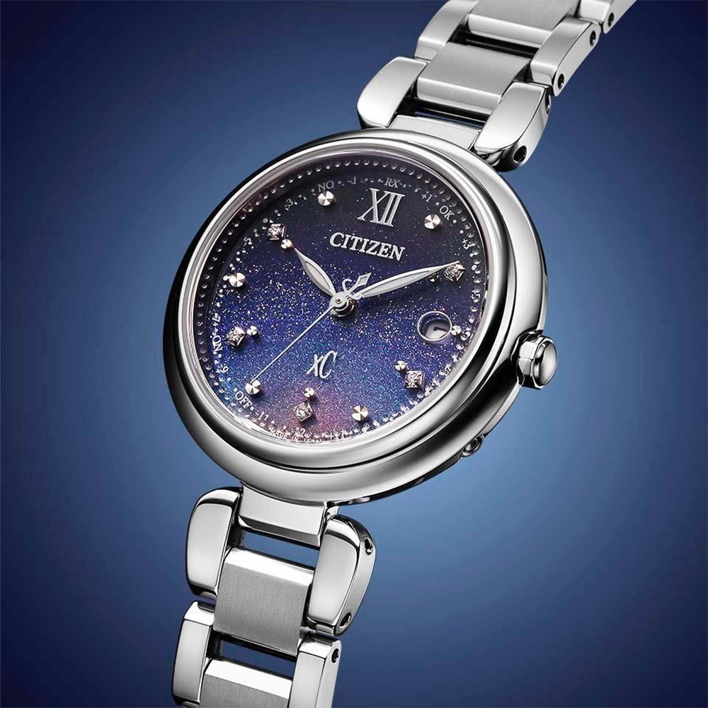 CITIZEN 星辰 XC 月虹 限量 光動能鈦金屬電波鑽石女錶 送禮推薦 ES9460-70L, , large