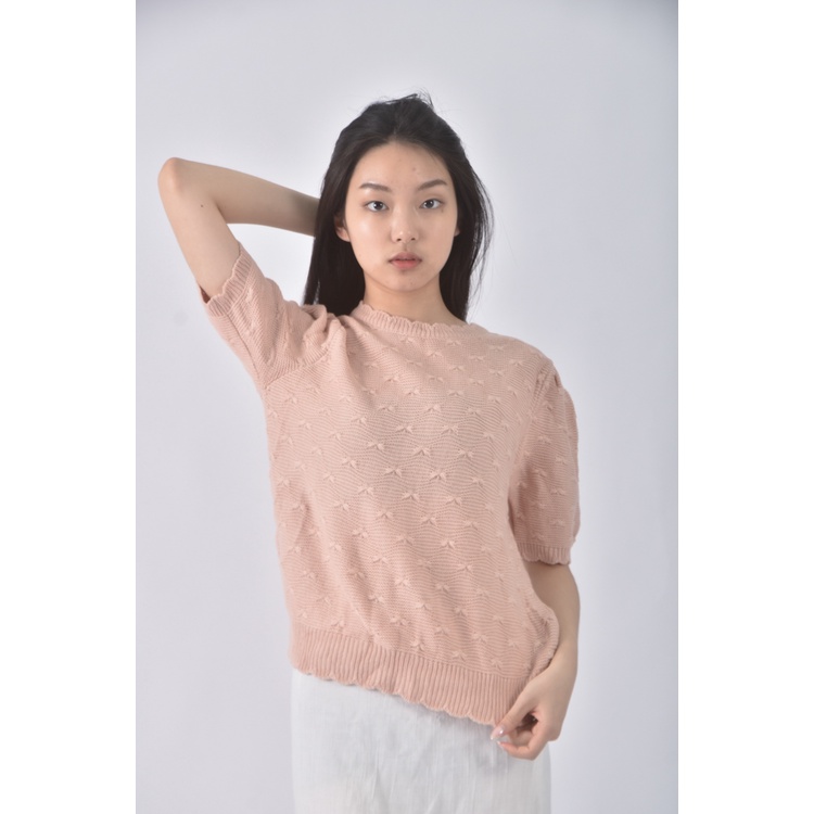 (M) 質感橘色短袖上衣二手衣, , large