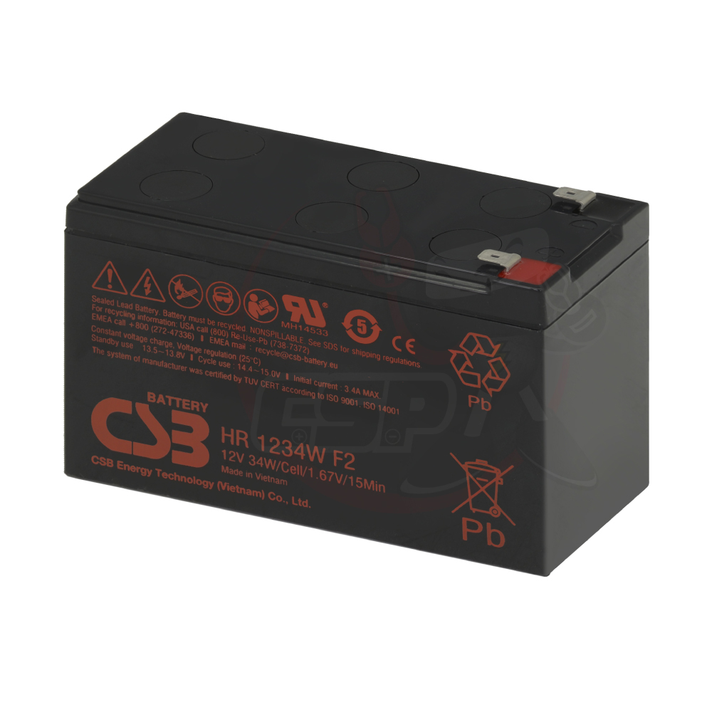 CSB HR1234W F2 不斷電系統 UPS 蓄電池12V34W 緊急照明 監控系統 保全系統 電動車 備載電源 希世比, , large