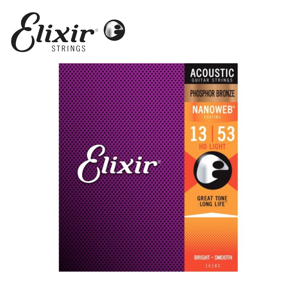 Elixir 16182 Nanoweb 薄包覆 木吉他套弦 13-53【敦煌樂器】, , large