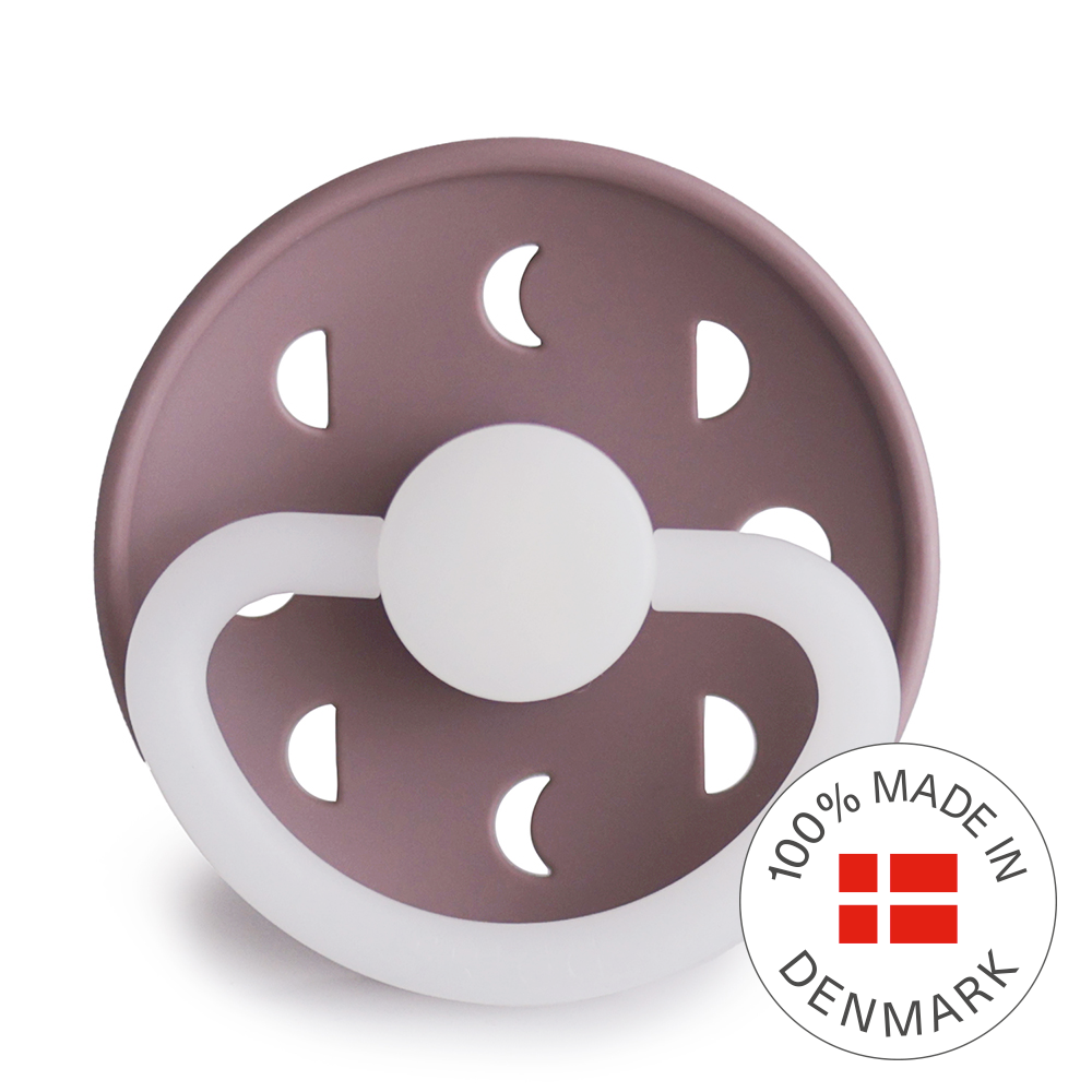 丹麥奶嘴 FRIGG Moon Phase Glow 夜光月亮系列 ｜SilkySoft™醫療級矽膠安撫奶嘴｜尺寸2 - Twilight Mauve Night, , large