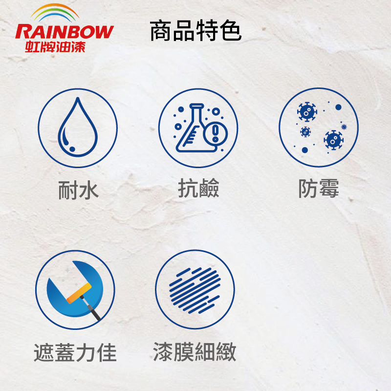 〔虹牌〕SA3000水性彈性防塵漆淺灰半光, , large