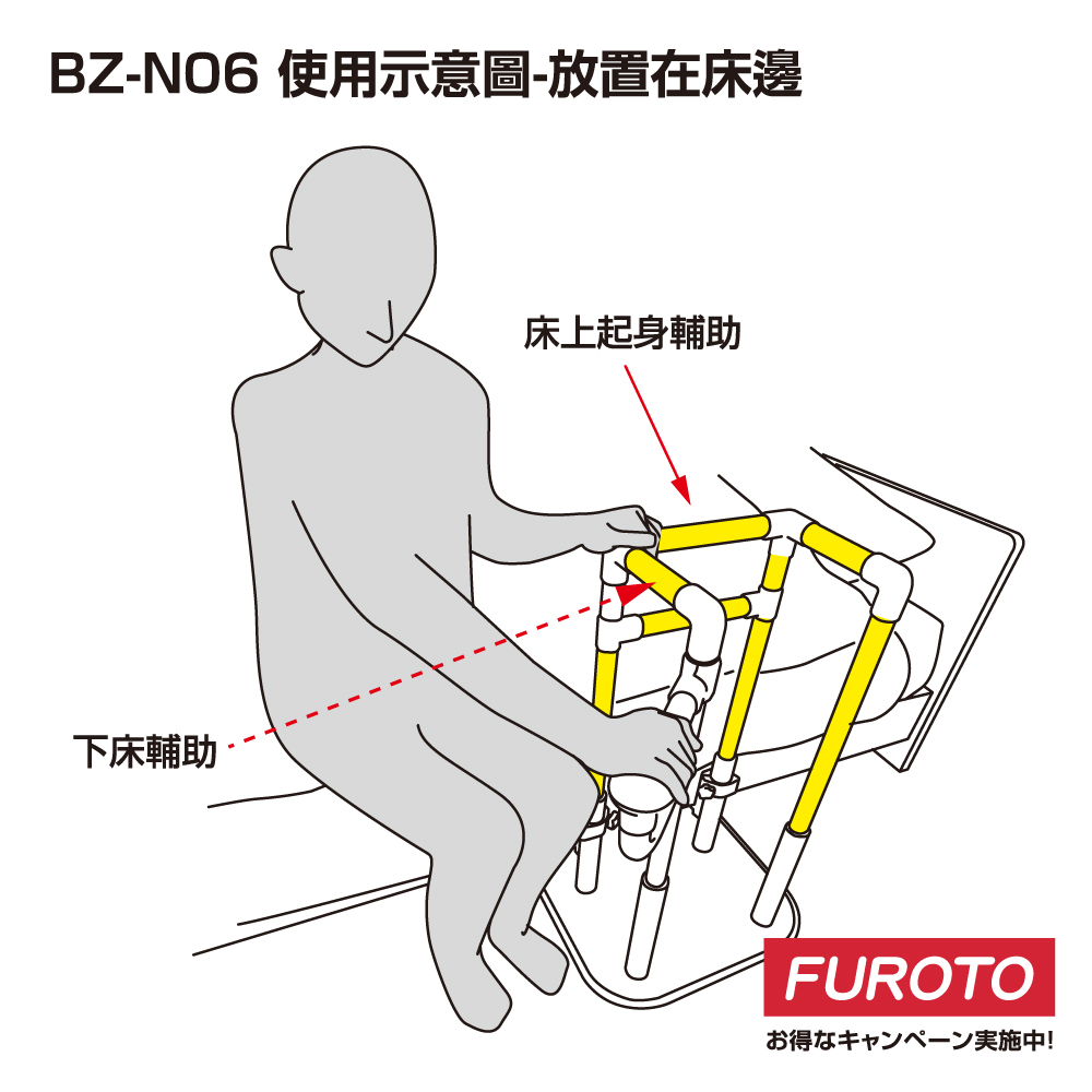 【福樂多】松六MAZROC ㄇ字型床邊扶手 BZ-N06(協助起身下床), , large