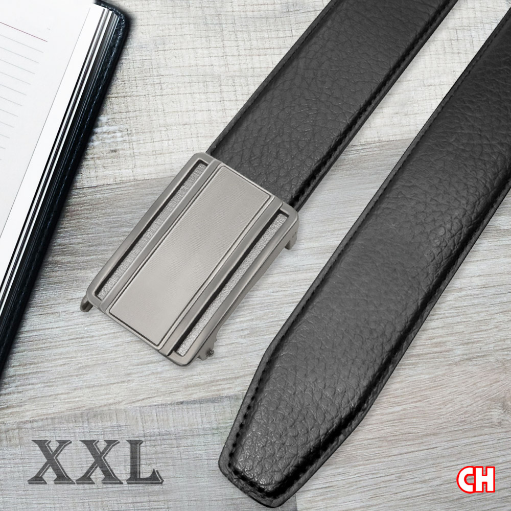 【CH-BELT 銓丞皮帶】男加長皮帶 內穿式自動扣 免打孔 男皮帶腰帶(黑XXL), , large