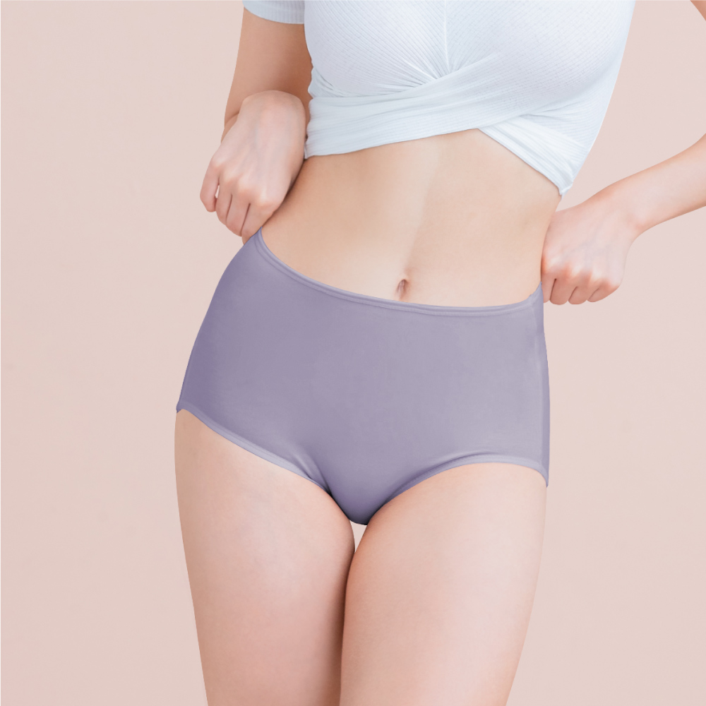 【Clany可蘭霓】美膚保養絲蛋白高腰XL-Q(2XL)內褲 玉露紫 2189-92, , large