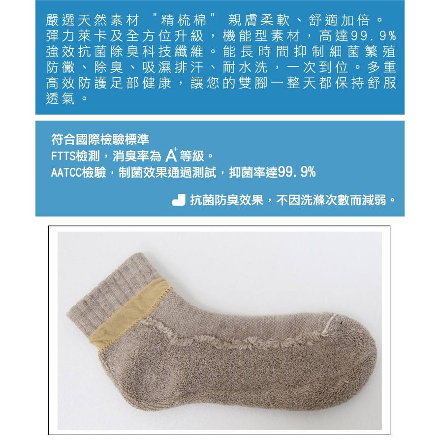 【D&G】抑菌除臭1/4毛巾底襪<深麻灰,22-26cm>D393 男女適用 短襪 襪子, , large