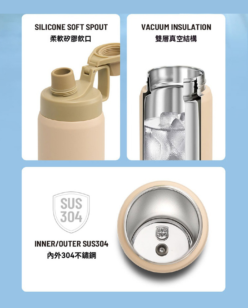 【H&R安室家】TYESO泰碩 提把304不鏽鋼保溫瓶750ml(H74), , large