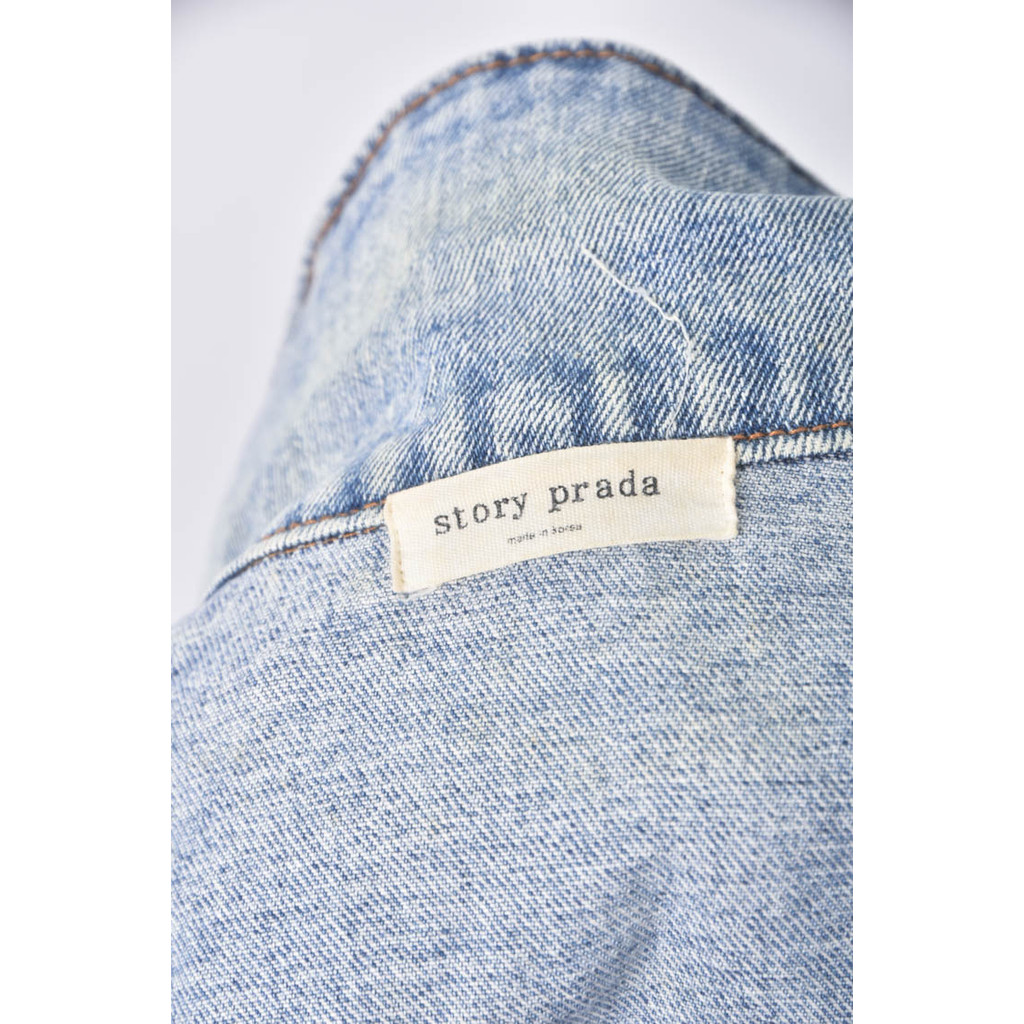 (XL) story prada韓牌丹寧牛仔排扣藍色外套二手衣, , large