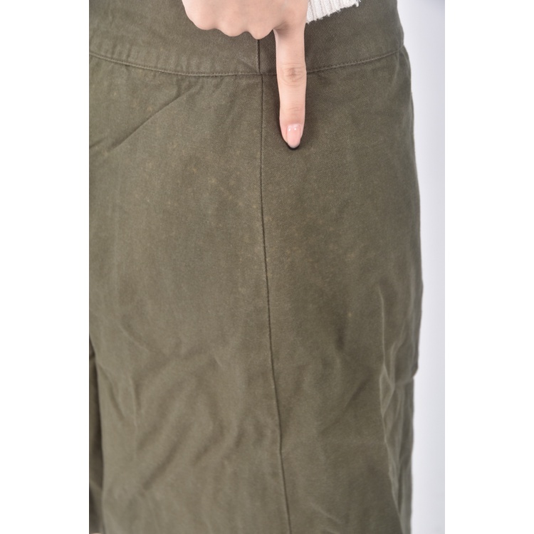 (L) dailo質感棉質綠色短裙二手衣, , large