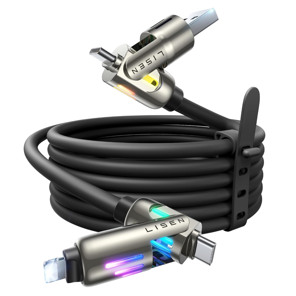 【Lisen】(240W) L110 4-in-1 FAST CHARGING DATA CABLE 100cm(Black), , large