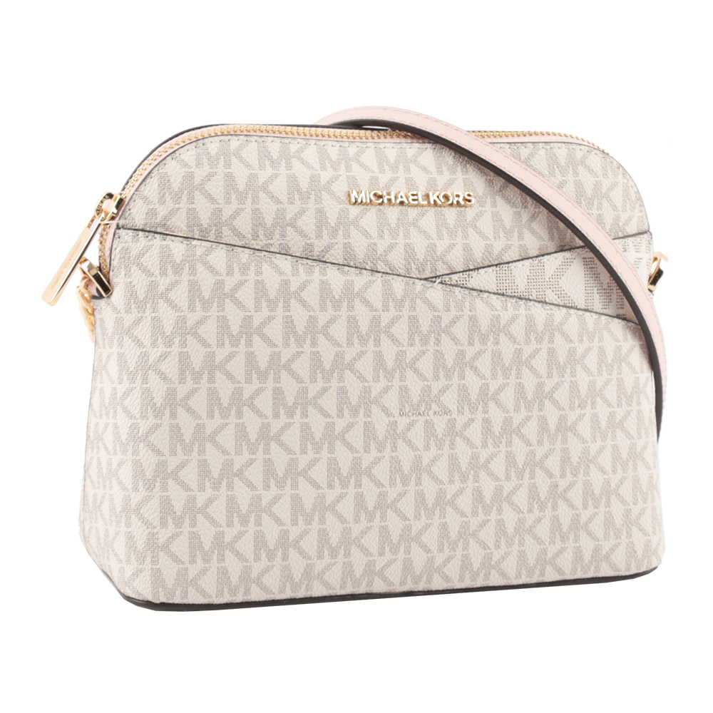 Michael Kors 金字滿版塗層帆布口袋貝殼包/粉色, , large