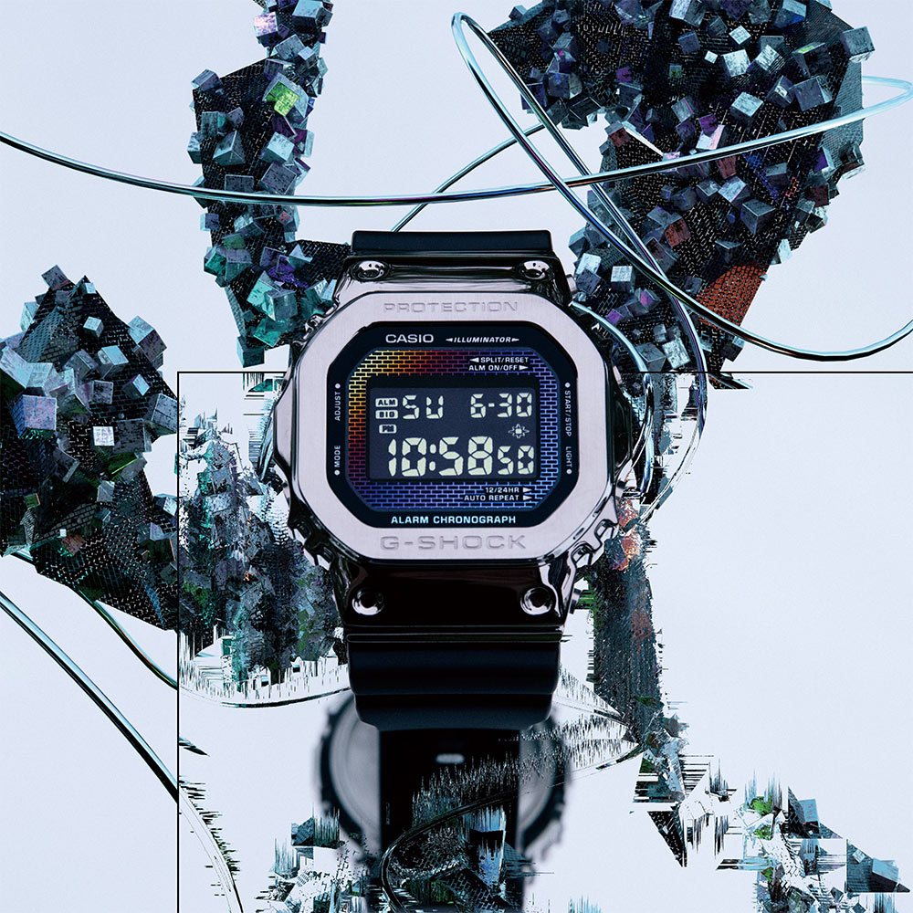 CASIO 卡西歐 G-SHOCK 彩色磚牆系列 電子錶 學生錶 GM-5600RW-1, , large