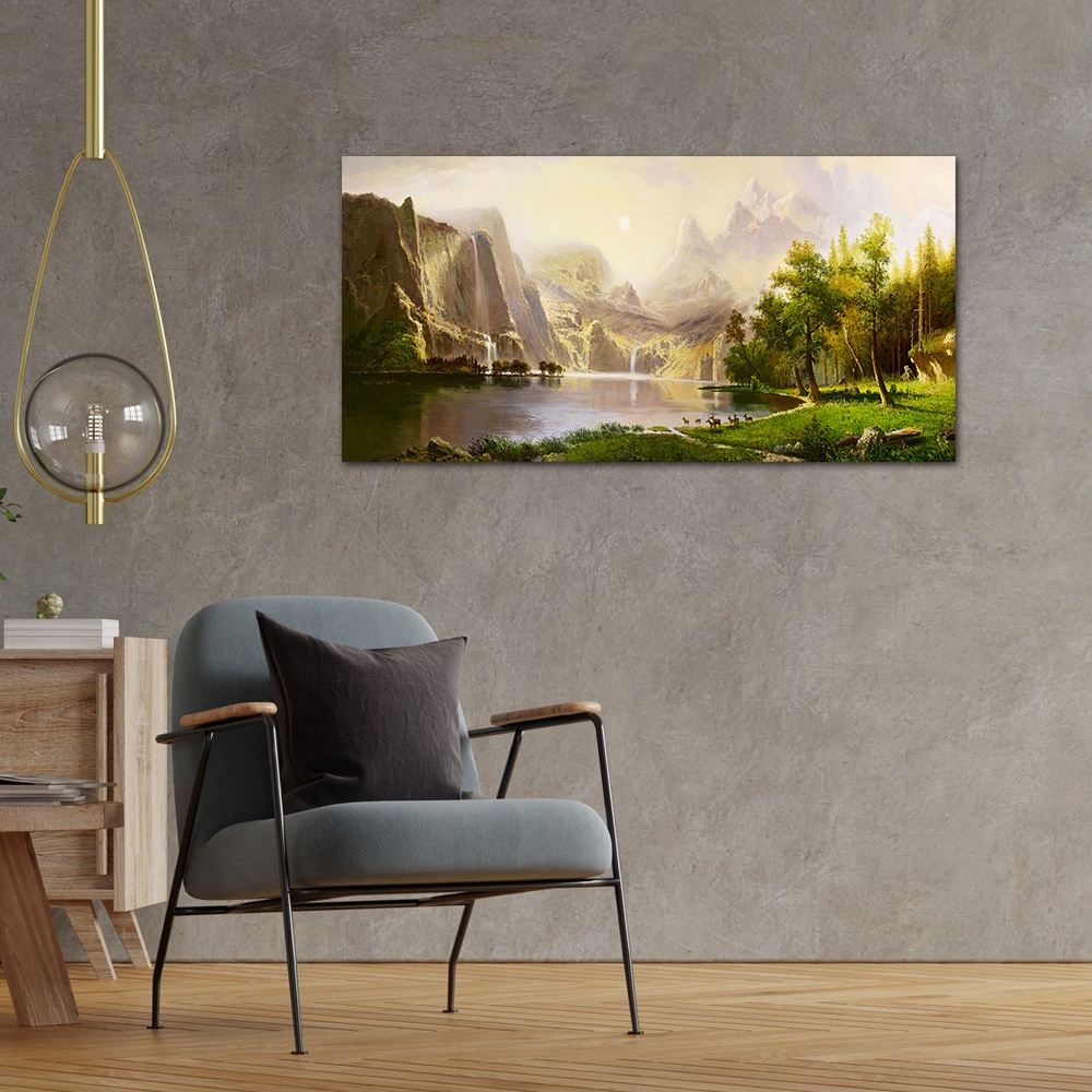 【御畫房】天山小鹿 國家一級畫師手繪油畫60&times;120cm(VF-141), , large