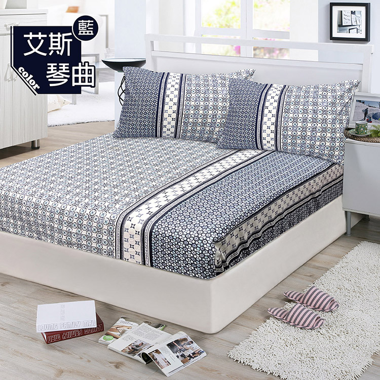 【多利寶寢具】FITNESS 精梳棉床包枕套三件組(雙人/加大)-多款任選, , large