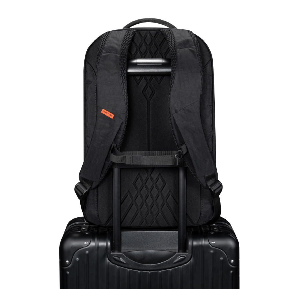 [杰鼎奧拉] KINGSONS｜水洗紋理-防水雙層後背包｜防潑水材質｜可容納15.6吋筆電-松葉綠, 松葉綠, large