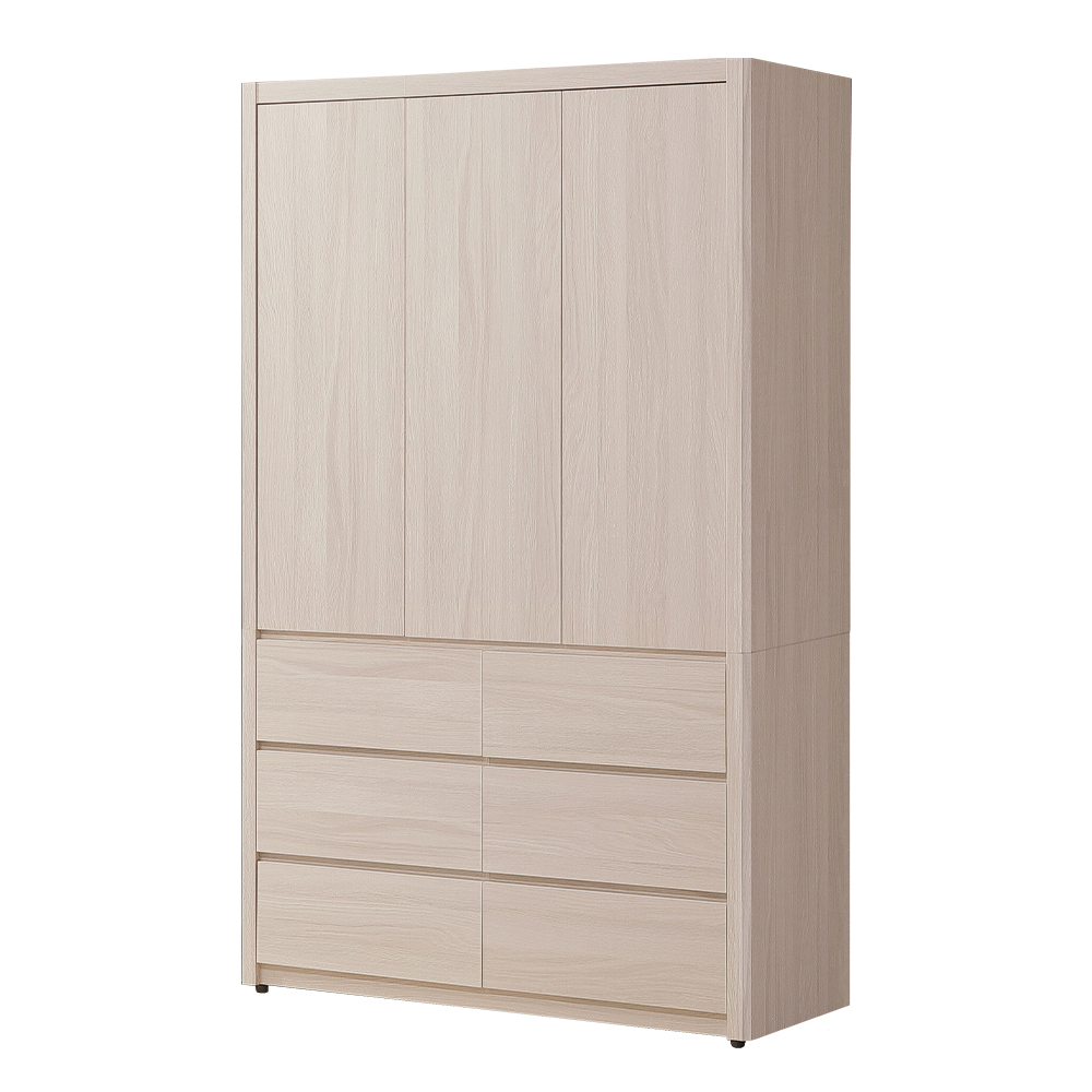 【唯熙傢俱】馬修斯橡木白4尺衣櫃