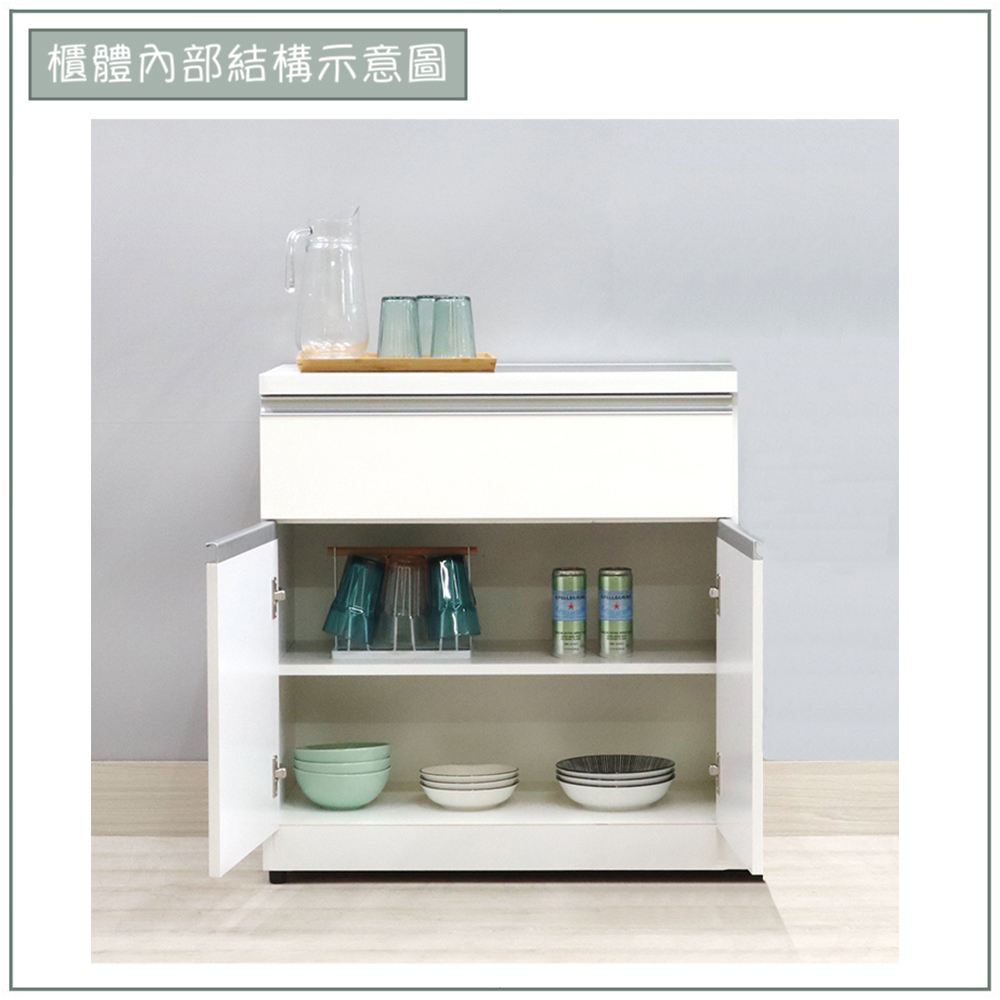 【唯熙傢俱】貝拉白色2.7尺餐櫃, , large