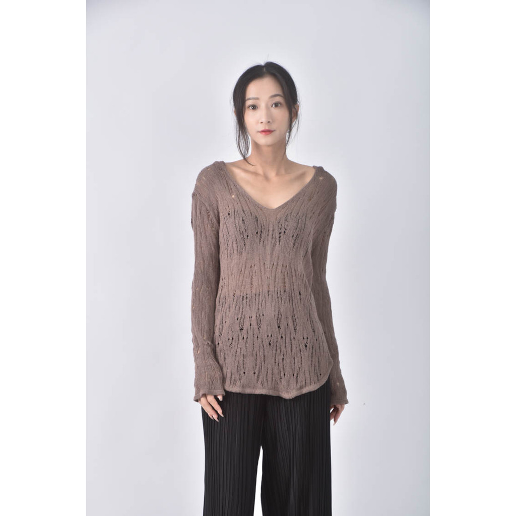 (M) 連帽棕色長袖上衣二手衣, , large