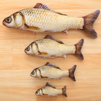 【寵愛生活本舖】送貓草！仿真絨毛貓薄荷玩具魚 貓咪玩具 貓草包 貓草玩具 寵物絨毛玩具 魚玩具 抱枕 逗貓 鯽魚 可拆洗, , large