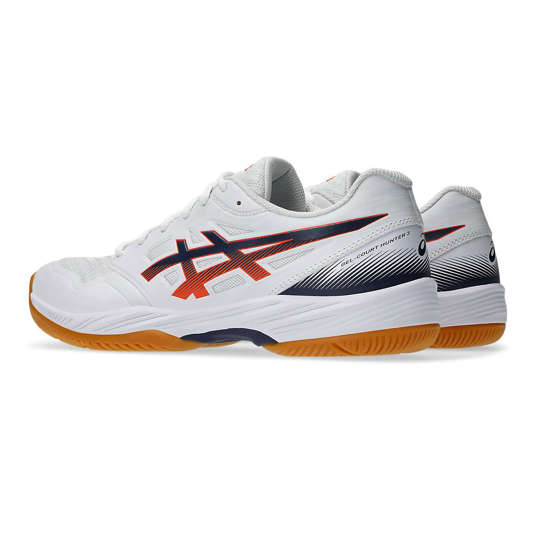 [秉宸] ASICS GEL-COURT HUNTER 3 室內羽球鞋 白黑橘 1071A119-100, , large