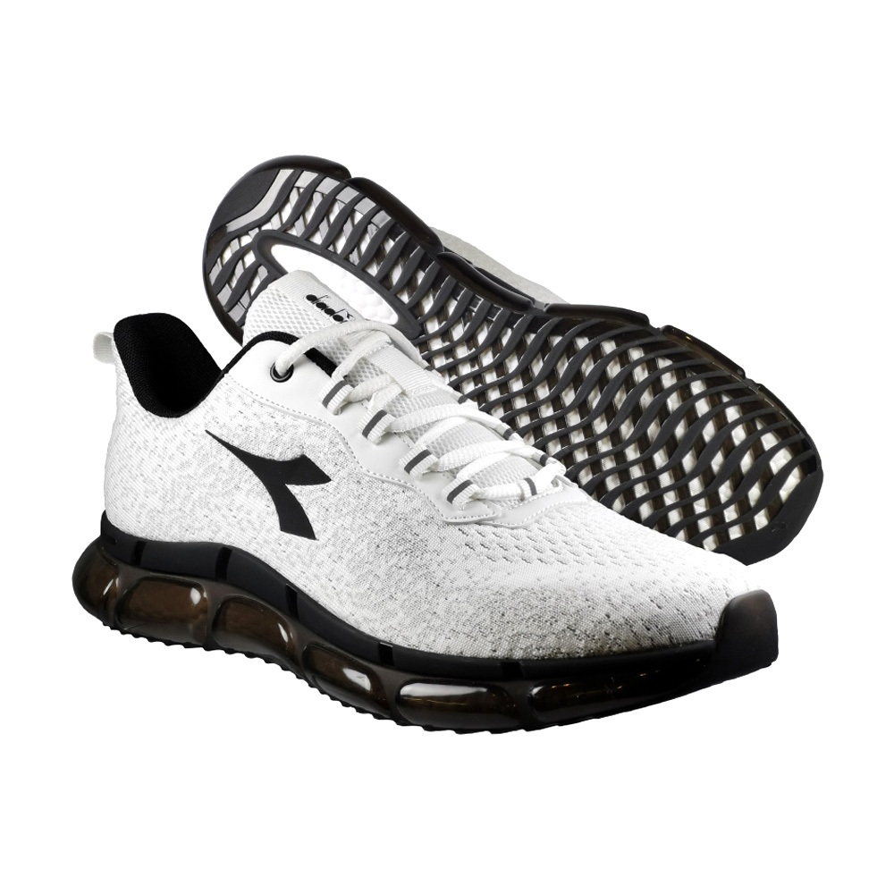 DIADORA迪亞多那 高效避震慢跑男鞋 男運動鞋 寬楦 高腳背 輕量 透氣 針織 康特杯 減震 回彈 防滑 黑灰 白灰, , large