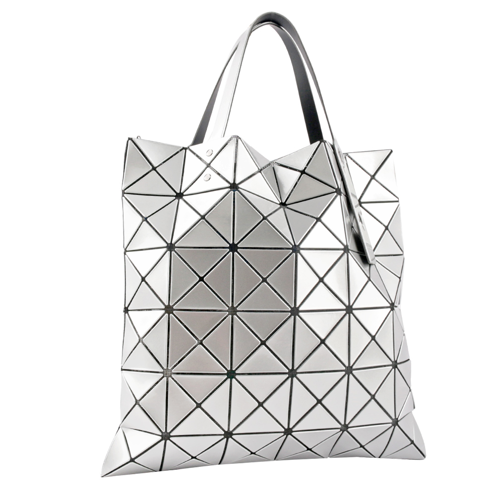 ISSEY MIYAKE BAO BAO LUCENT 6X6 亮面手提包(銀色), , large