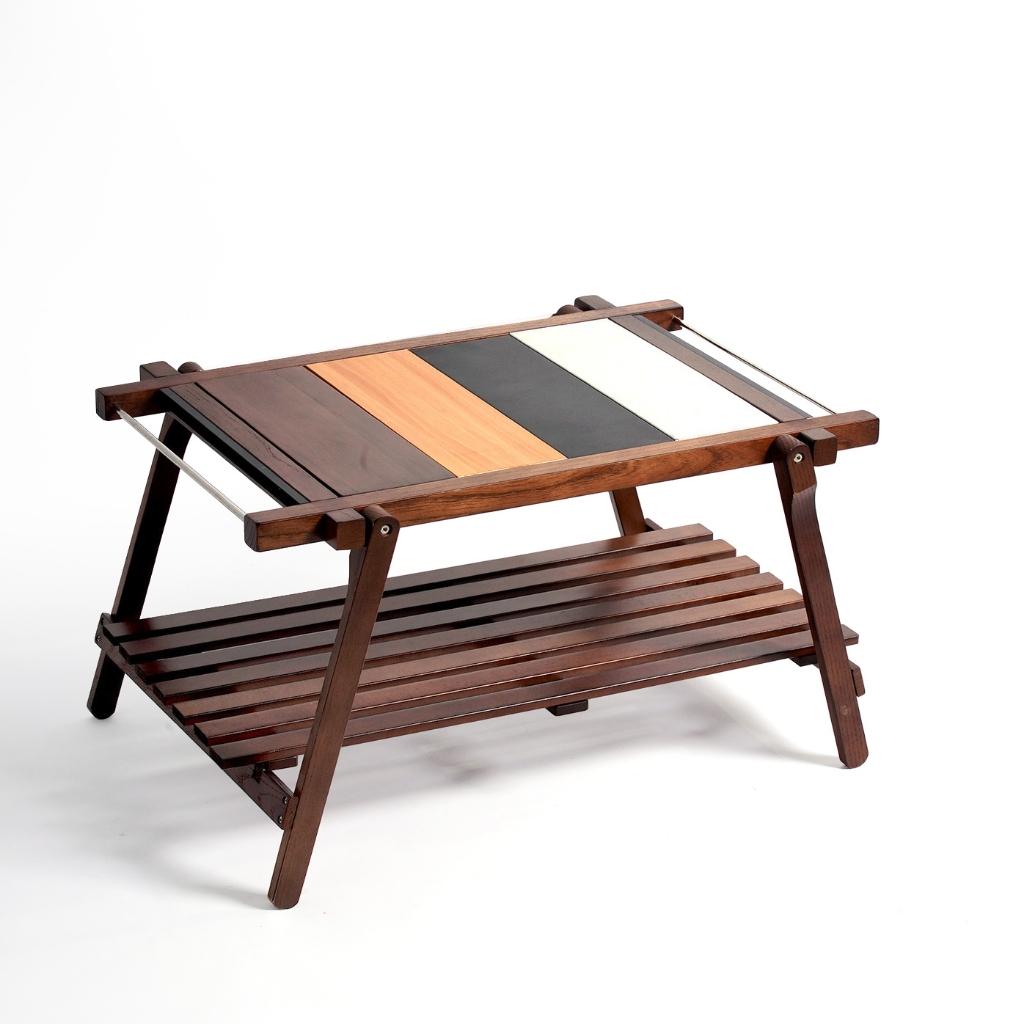 IGT Wood Folding Table with Shelf, , large