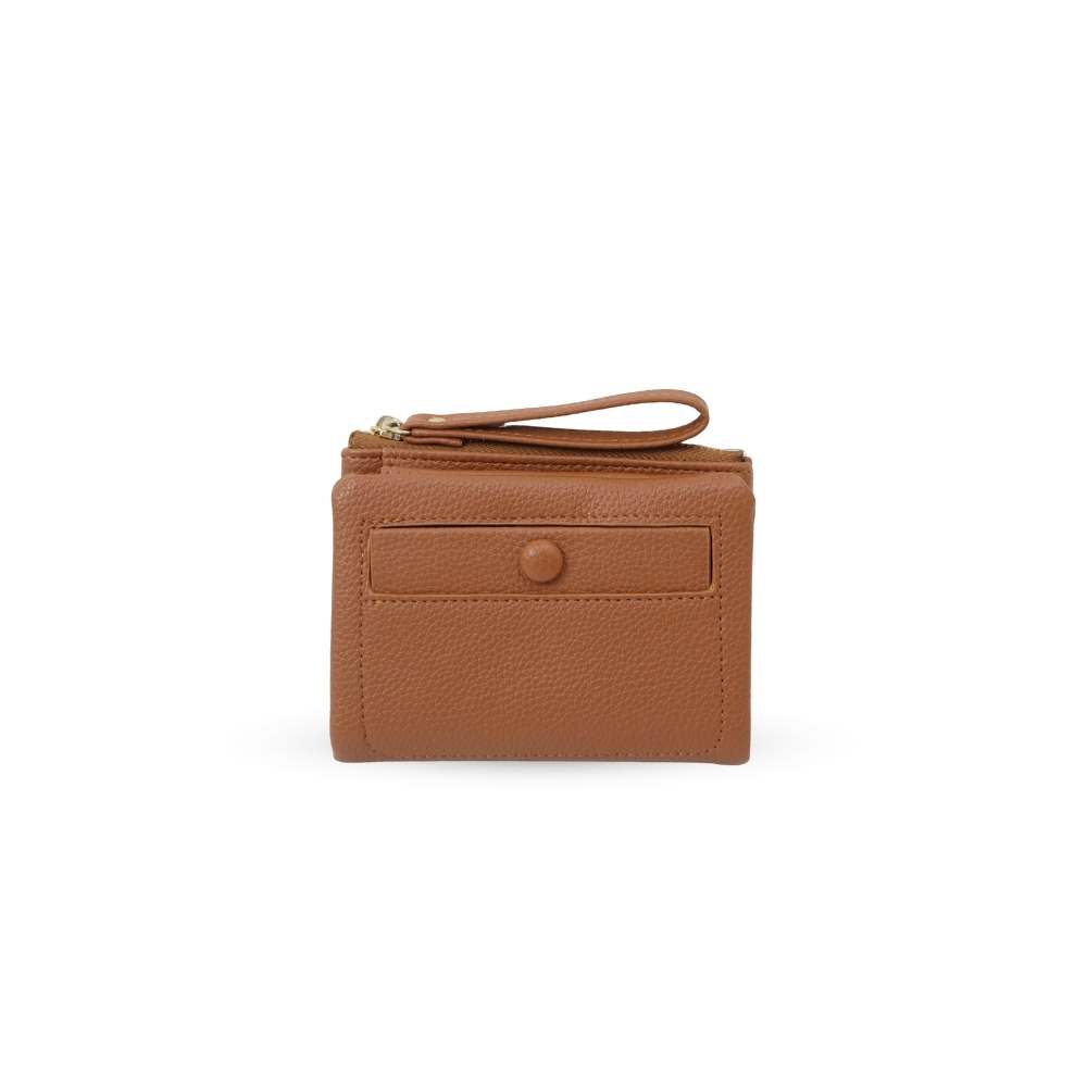 AUNO  經典圓釦短夾 多卡位收納皮夾 女用錢包 典雅百搭