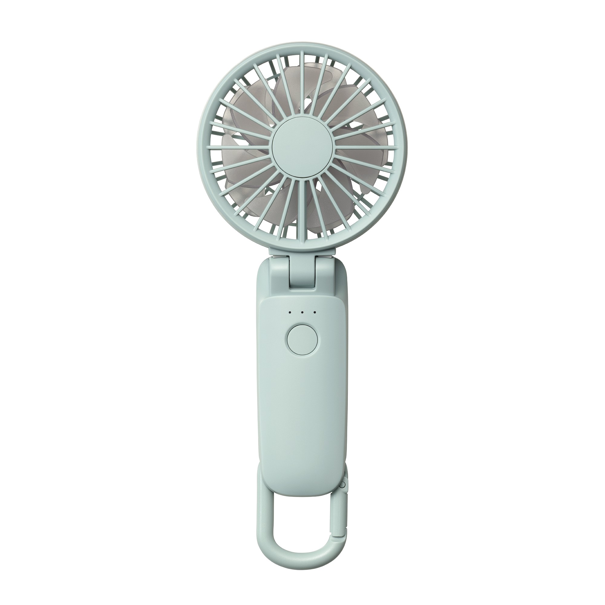 【Rhythm】日本勾掛式雙扇葉摺疊手提風扇3.2 - 河川藍